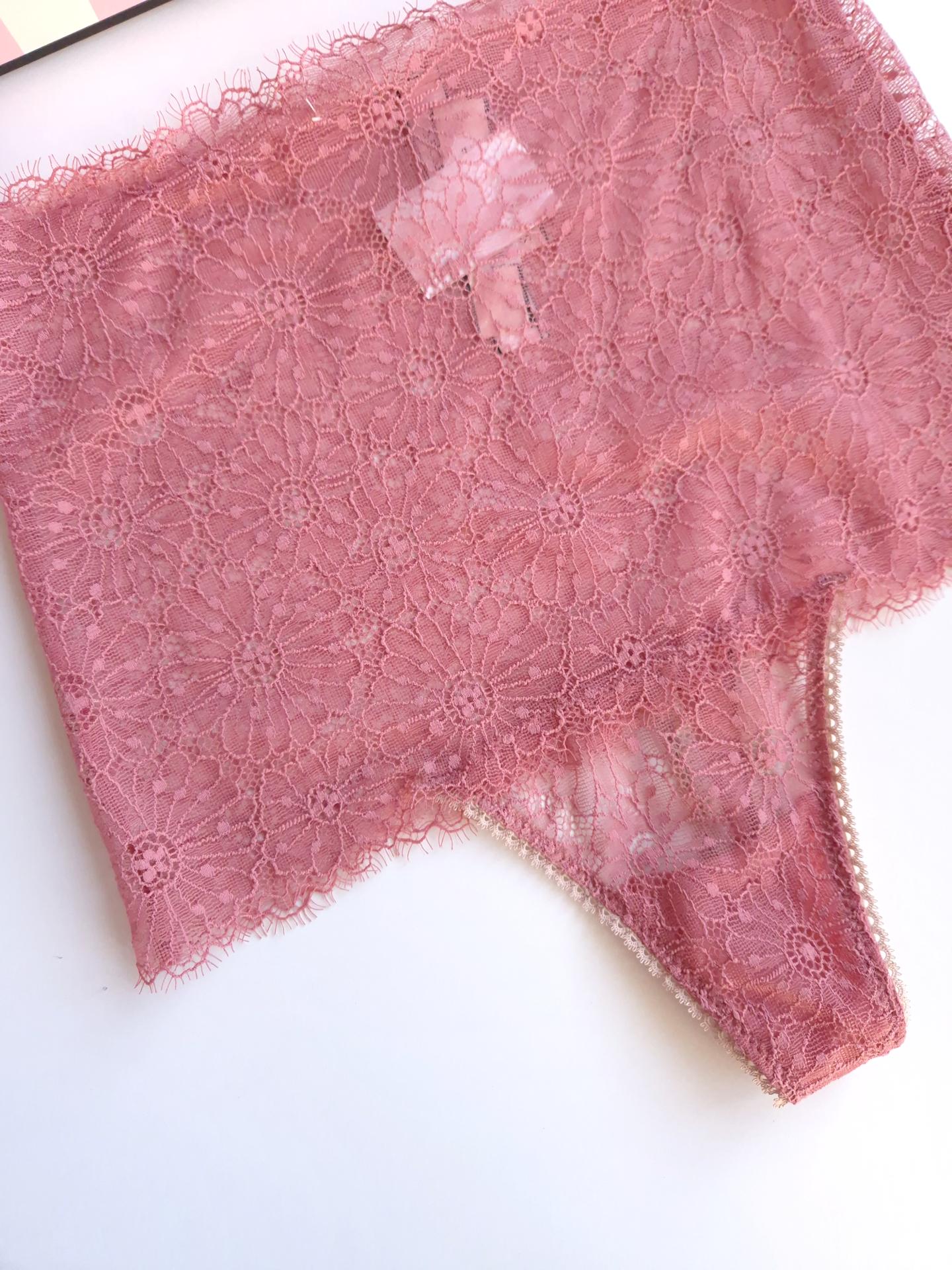 Трусики жіночі гіпюрові Victoria's Secret high waist thong panty А-95 M Рожевий (44) - фото 4