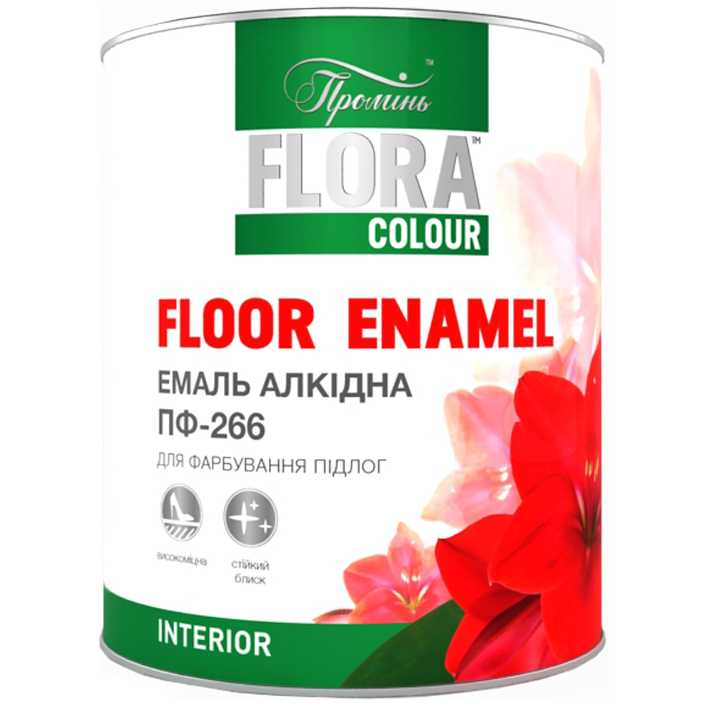Емаль для підлоги ПФ-266 FLORA Colour 2,8 кг Червоно-коричневий (3232739825)