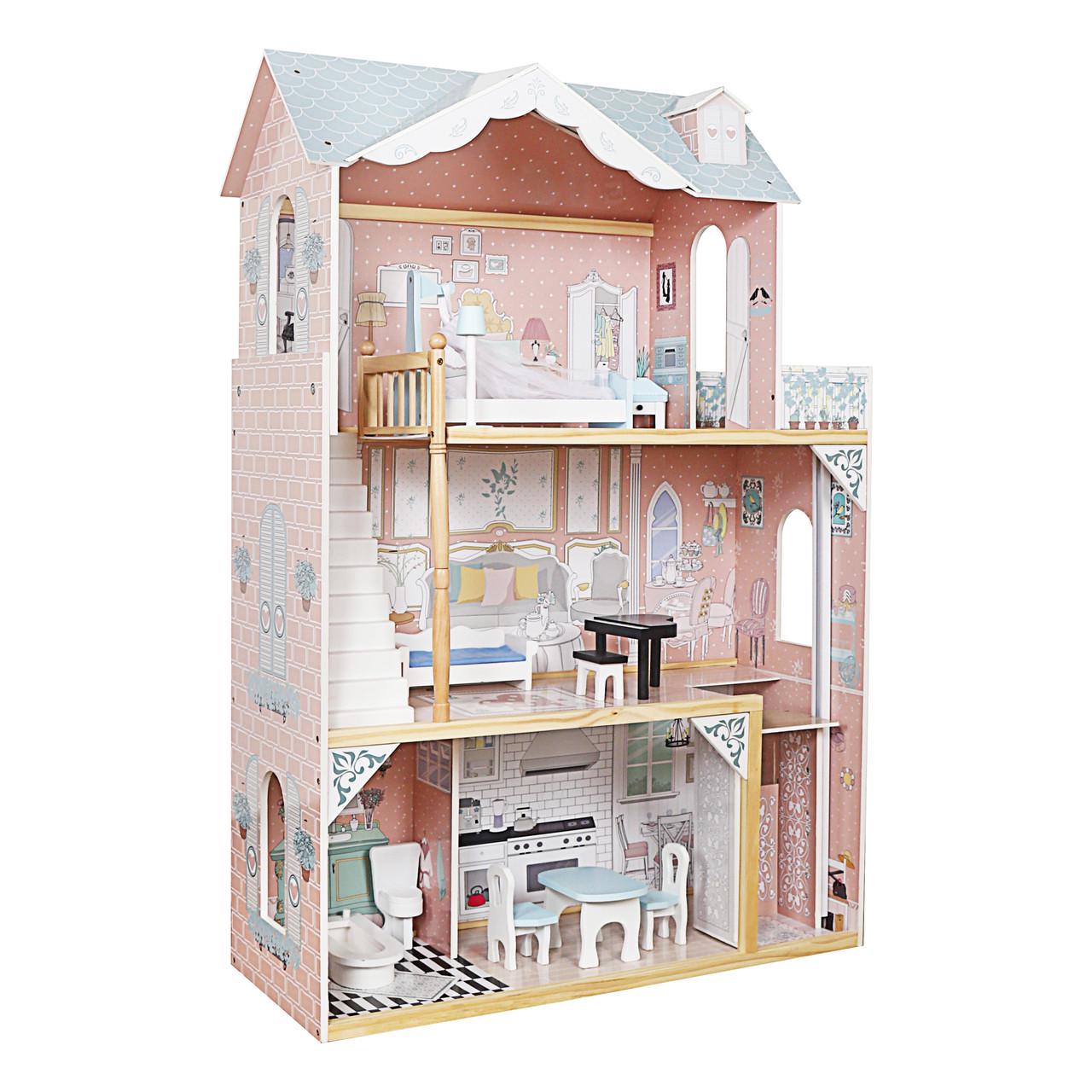 Кукольный домик для барби AVKO Вилла Лацио деревянный с лифтом Pink (40044400) - фото 2 Кукольный домик для барби AVKO Вилла Лацио деревянный с лифтом Pink (40044400) - фото 2