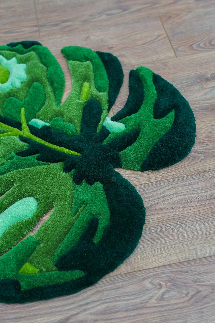 Килим ручної роботи Листок монстери 70х65 см - фото 7 Килим ручної роботи Листок монстери 70х65 см - фото 7
