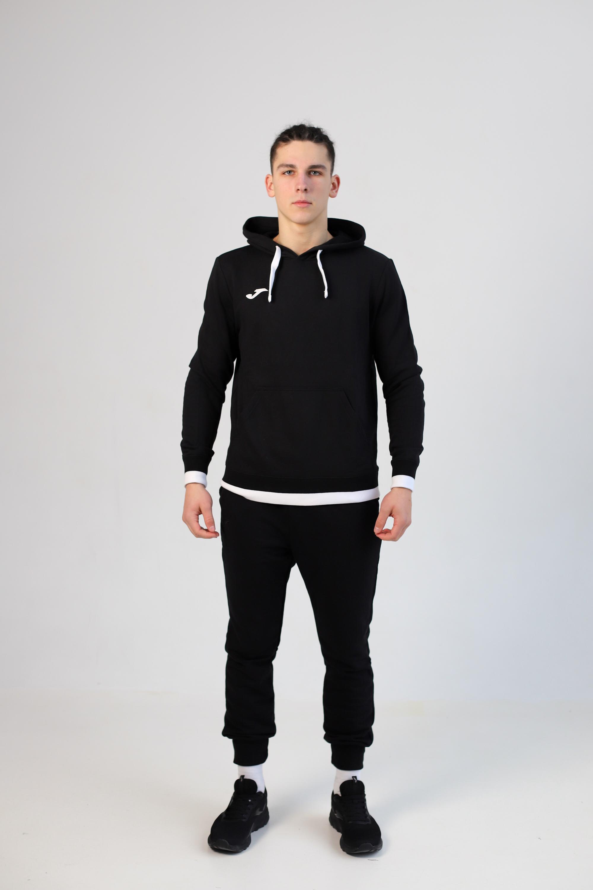 Реглан Joma 101962.102 Confort Iii Hoodie M Black/White (8424309535872) - фото 3