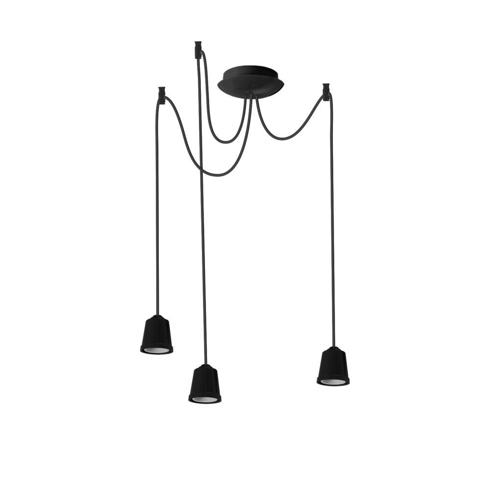 Підвісний світильник ERKA 323 стельовий 3хЕ27 2 м Чорний (27550910)