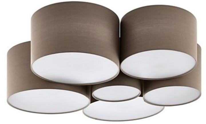 Люстра потолочная Sirius на шесть круглых тканевых плафонов Е27 IP20 H262-6B 360W Коричневый (28686017)