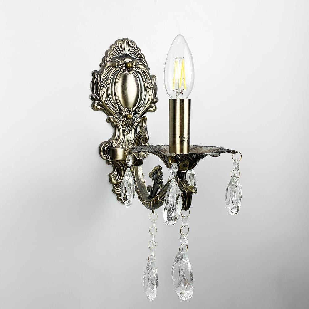 Бра Line.F 11549/1 с хрустальными подвесами Бронзовый (2958_6117)