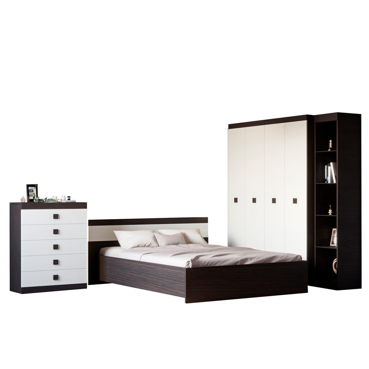 Спальня Соната Еверест Комплект 10 модульна 5 елементів Венге темний/Білий (DTM-2604)