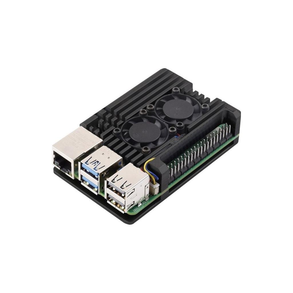 Корпус для микро ПК KUONGSHUN for Raspberry Pi 5 Alu 2 fans (RA787)