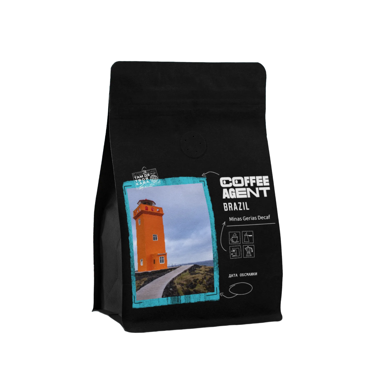 Кава в зернах Coffee Agent Brazil Minas Gerias Decaf 250 г Чорний (1010010)