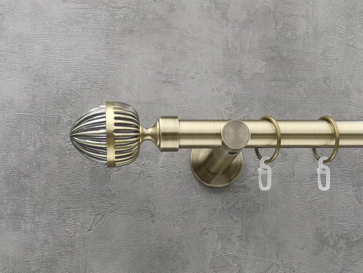 Карниз Quadrum Одеон гладкая штанга одинарный универсальный 25 мм 240 см Антик (262040131)