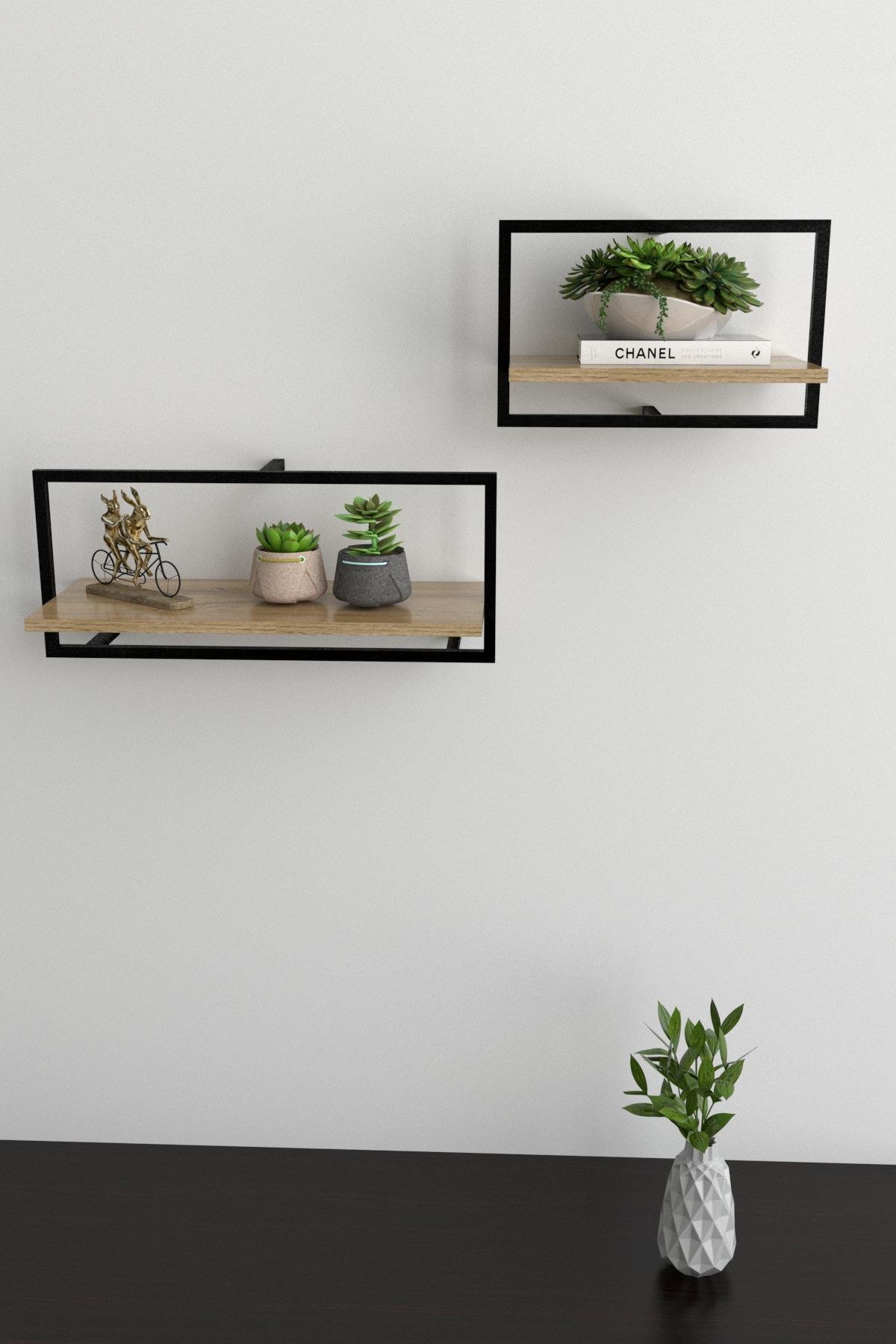 Комплект настінних полиць EcoLoft Кадро DSP-1288-1 в стилі лофт Дуб Аппалачі (30774452)