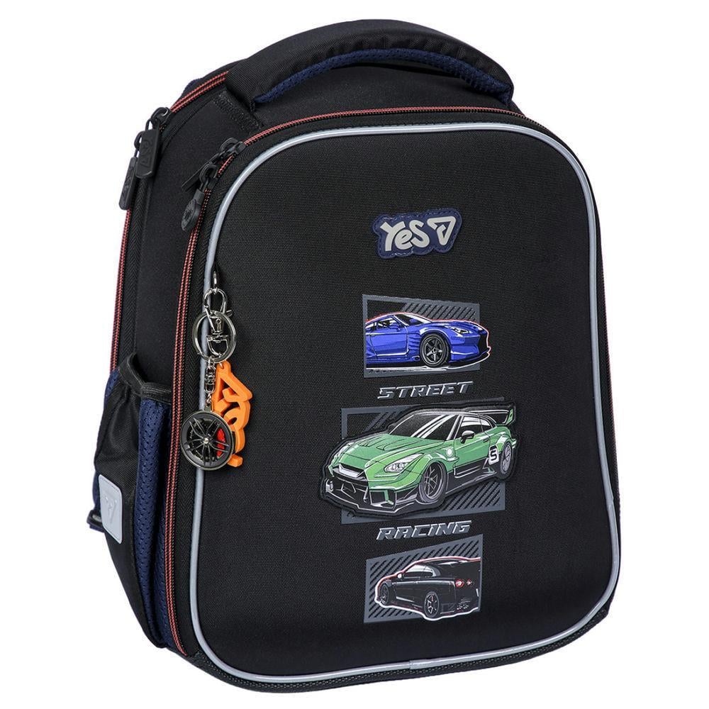 Рюкзак шкільний каркасний YES Racing Life 35х28х15 см 14,7 л Чорний (550220)