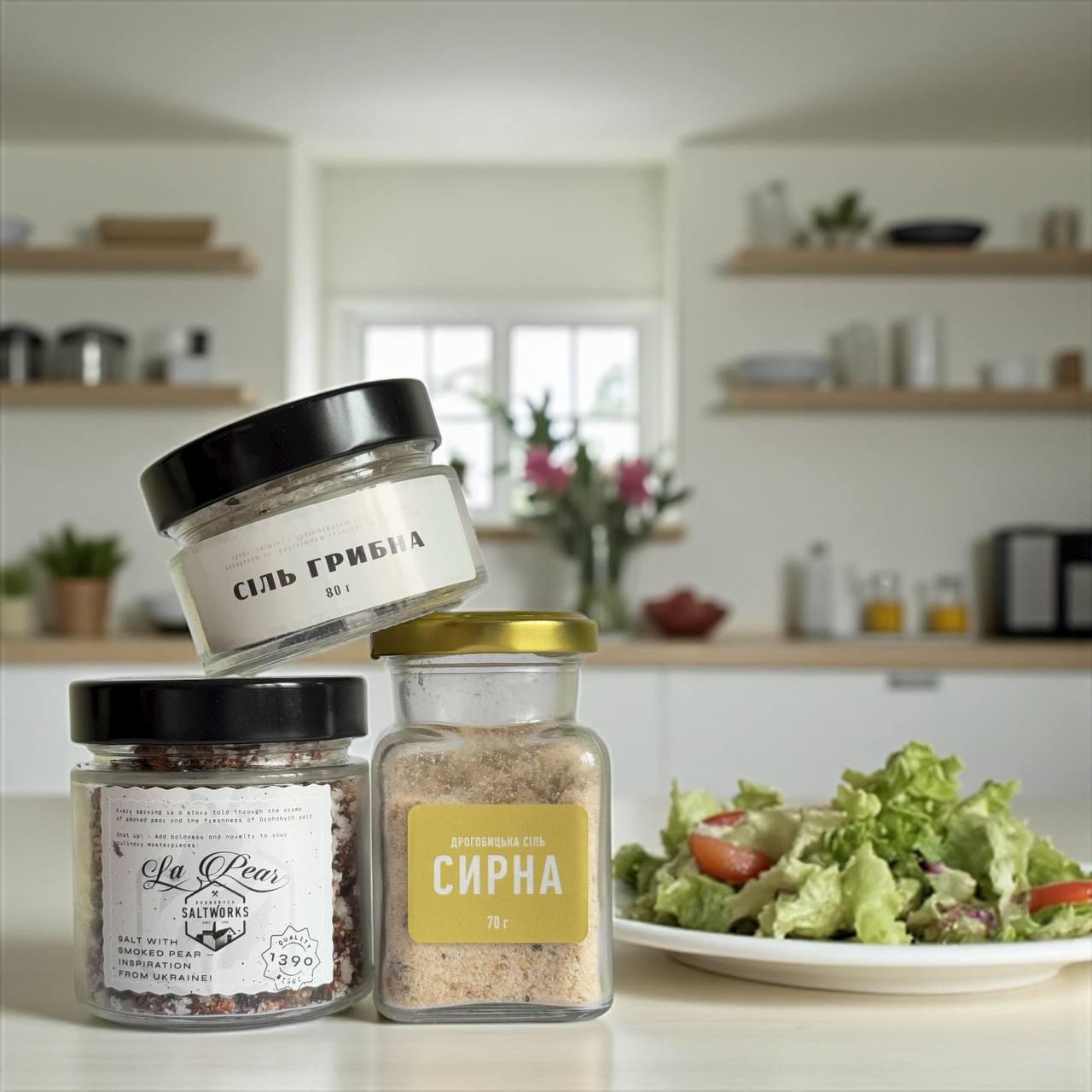 Набор солей Для гурманов грибная/копченая груша/сырная 70/120/70 г (2775406526) - фото 2 Набор солей Для гурманов грибная/копченая груша/сырная 70/120/70 г (2775406526) - фото 2