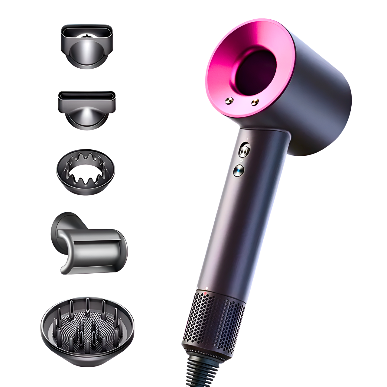 Фен для волос 1600 Вт 5 насадок Графит (81902536101946)