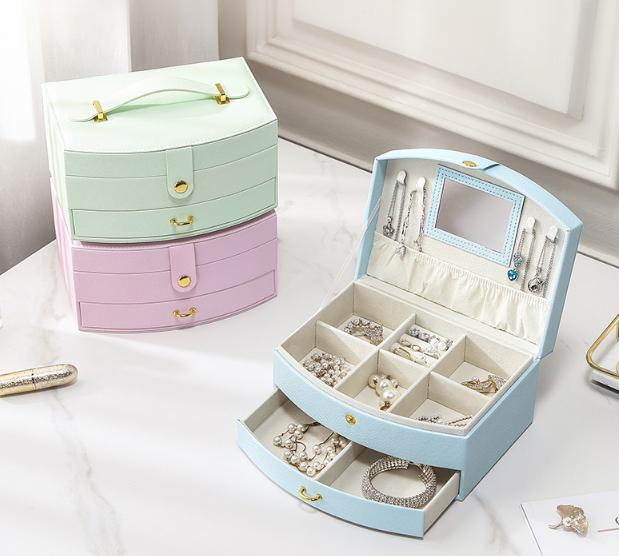 Шкатулка для украшений с зеркалом 20,5х15,5х10 см Голубой (ШДД-23-1) - фото 7 Шкатулка для украшений с зеркалом 20,5х15,5х10 см Голубой (ШДД-23-1) - фото 7