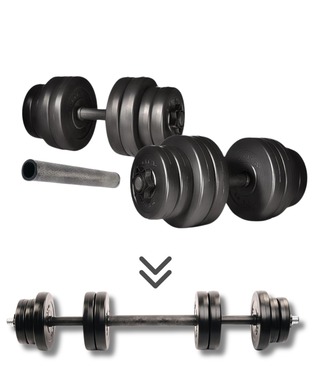 Гантели Elitum 2 шт. 16 кг с удлинителем грифа для штанги (4688)