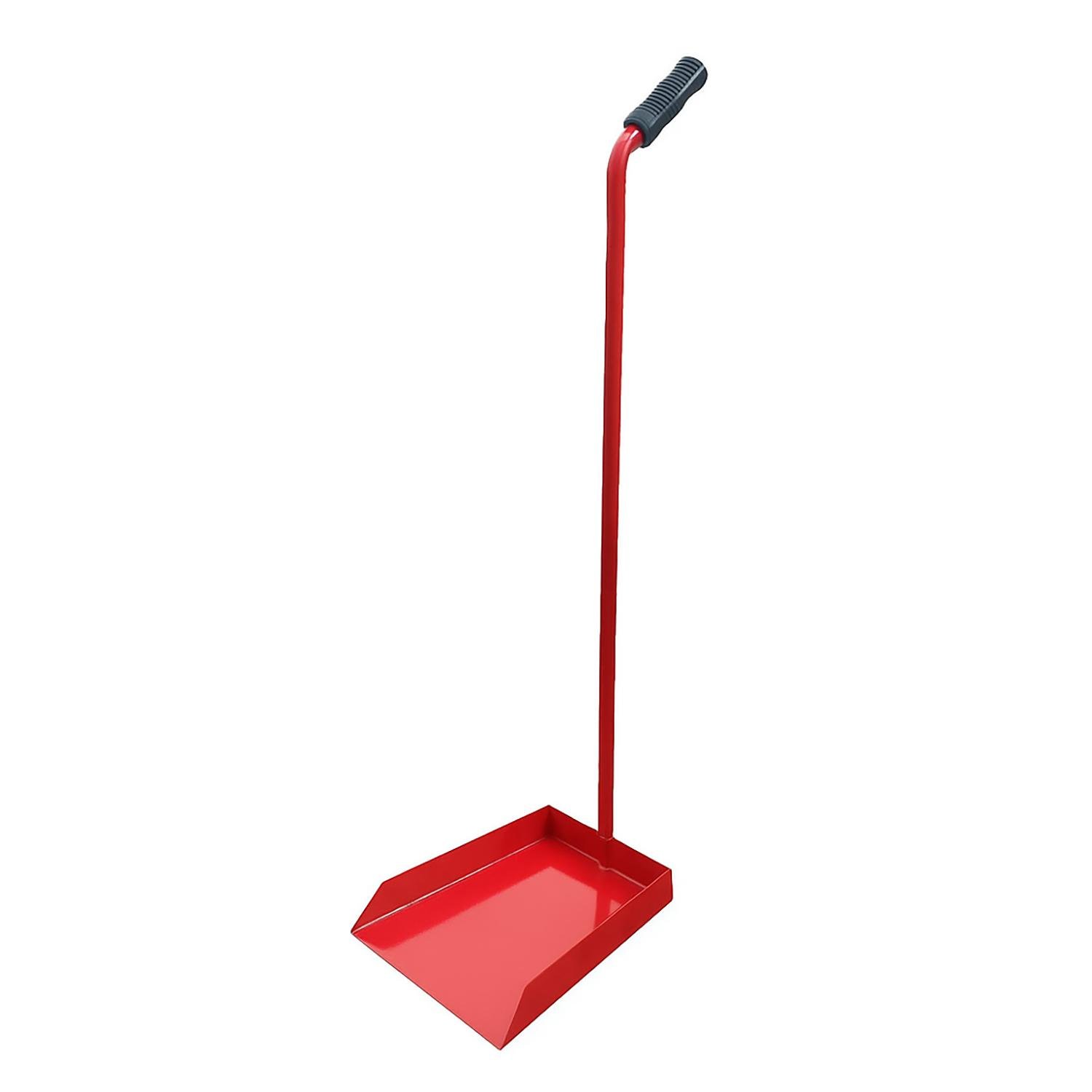 Совок для сміття металевий з ручкою 75 см та бортиком 4 см Червоний (87446)