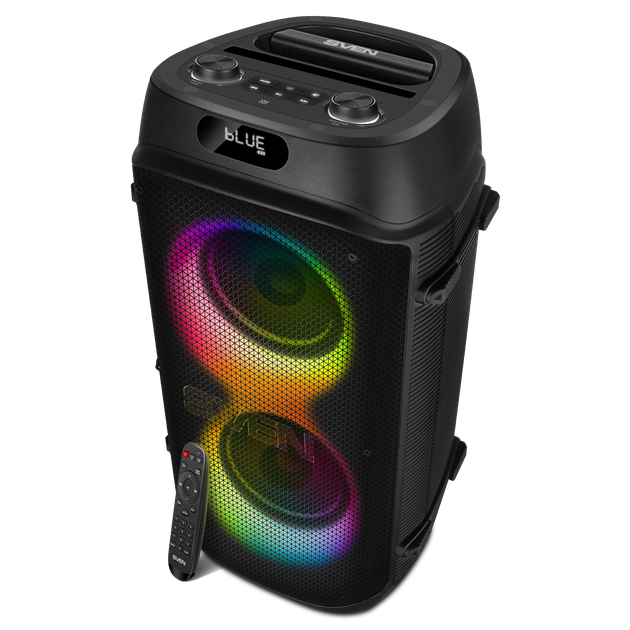 Акустическая система портативная SVEN PS-850 100 Вт Bluetooth RGB-подсветка караоке микрофон Black (PS-850)