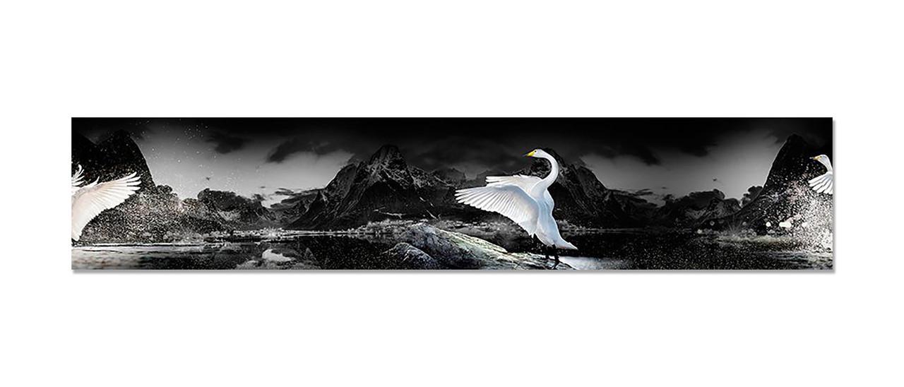 Наклейка виниловая 3D Zatarga Лебеди и Горы 600х3000 мм (1274514184)