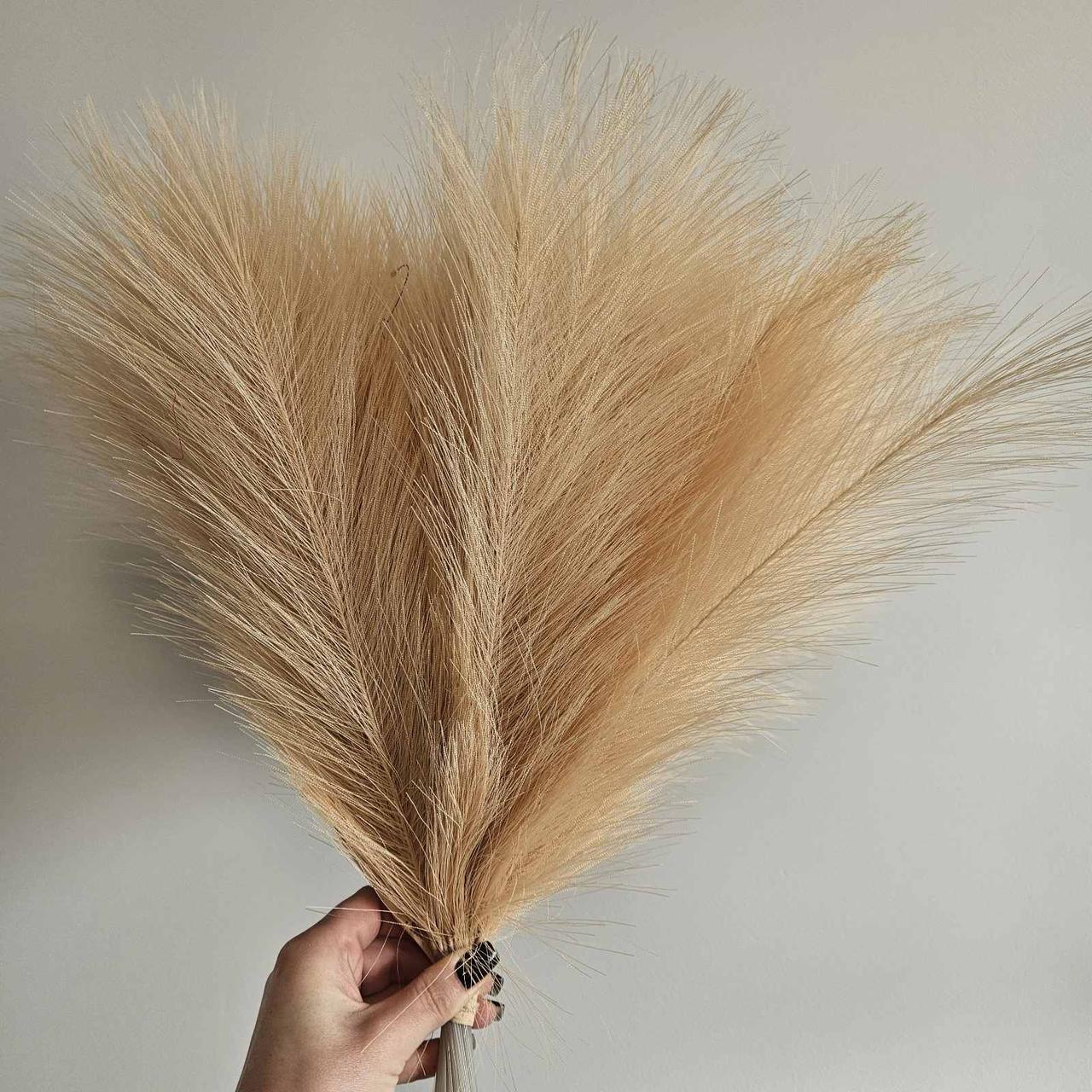 Трава искусственная пампасная Букет 10 веток Светло-коричневый (2130979239)