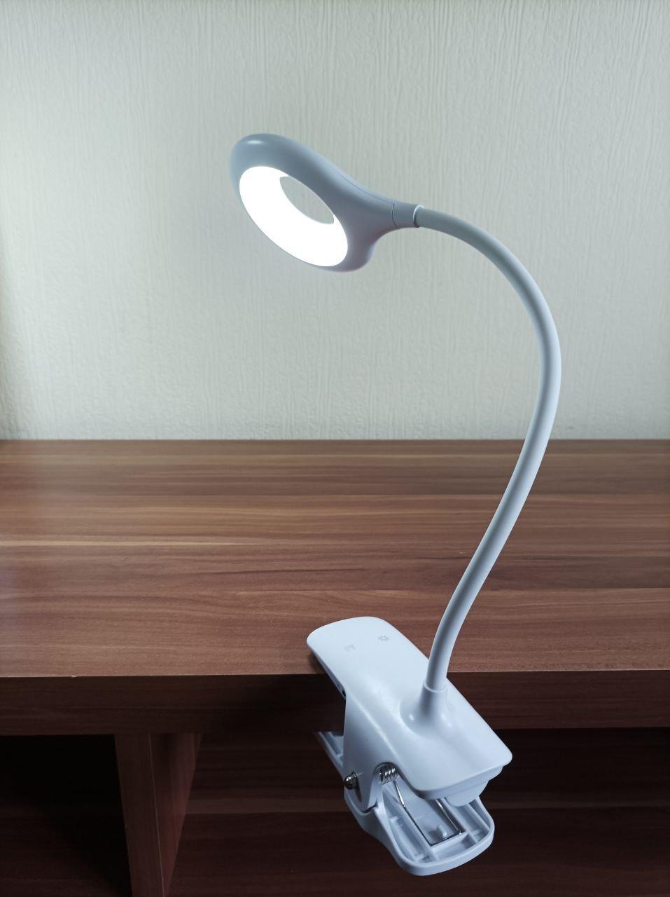 Лампа аккумуляторная LED 3 цветовые температуры с 3 режимами на прищепке USB Li-ion 1800 mAh 3W Белый (1775640898) - фото 4 Лампа аккумуляторная LED 3 цветовые температуры с 3 режимами на прищепке USB Li-ion 1800 mAh 3W Белый (1775640898) - фото 4