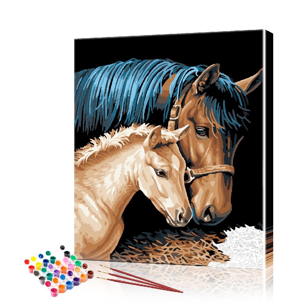 Картина по номерам ArtSale Пара лошадей PBN0731 40х50 см