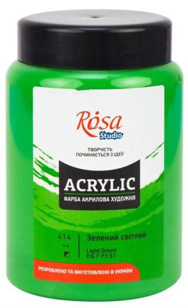 Краска акриловая ROSA Studio 400 мл Зеленый светлый (skl-414)