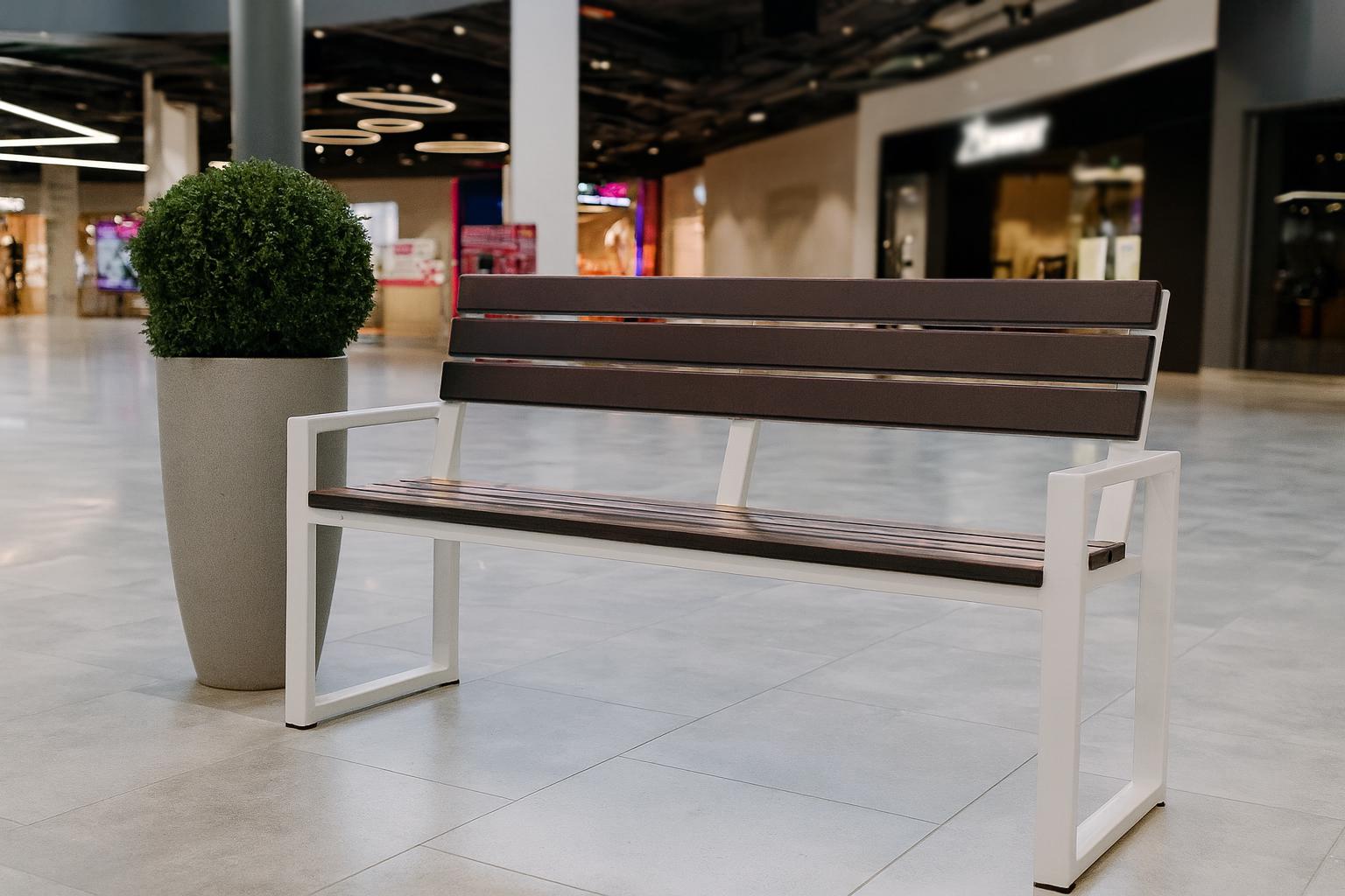 Лавка садова ТОБІ ШО модерн люкс ПВХ 1614х838х545 мм Коричнево-Білий - фото 3 Лавка садова ТОБІ ШО модерн люкс ПВХ 1614х838х545 мм Коричнево-Білий - фото 3