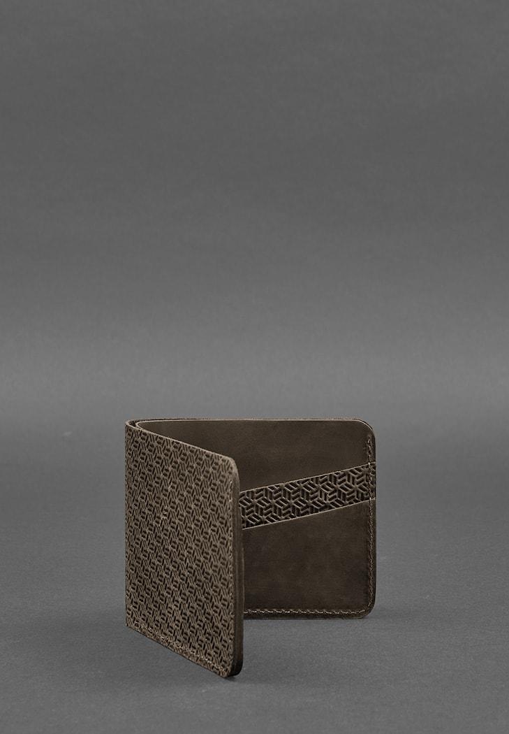 Портмоне мужское кожаное BlankNote 4.1 4 кармана карбон Темно-коричневый (A-026205) - фото 3