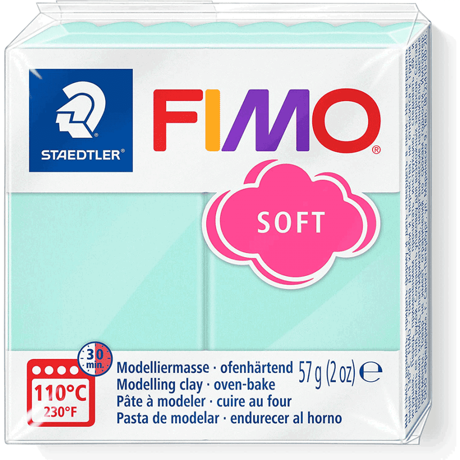 Глина полимерная Fimo Soft пастельная 57 г Мятный (8020-505)