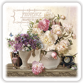 Подставка под чашку костер Прованс Букет пионов 10х10 см (прк054т10х10)
