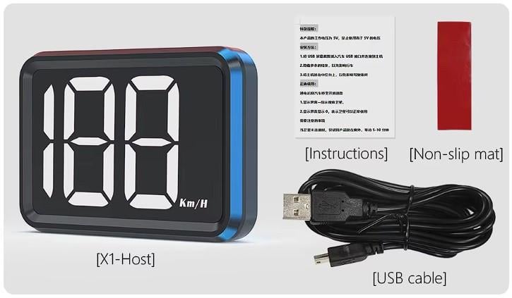 GPS-спидометр цифровой автомобильный HUD X1 с проекцией на стекло - фото 6 GPS-спидометр цифровой автомобильный HUD X1 с проекцией на стекло - фото 6