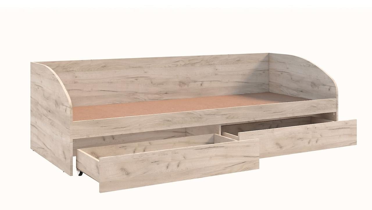 Кровать-софа односпальная Мастер Форм Брайт с 2 ящиками 80х200 см Дуб крафт серый (23088608)
