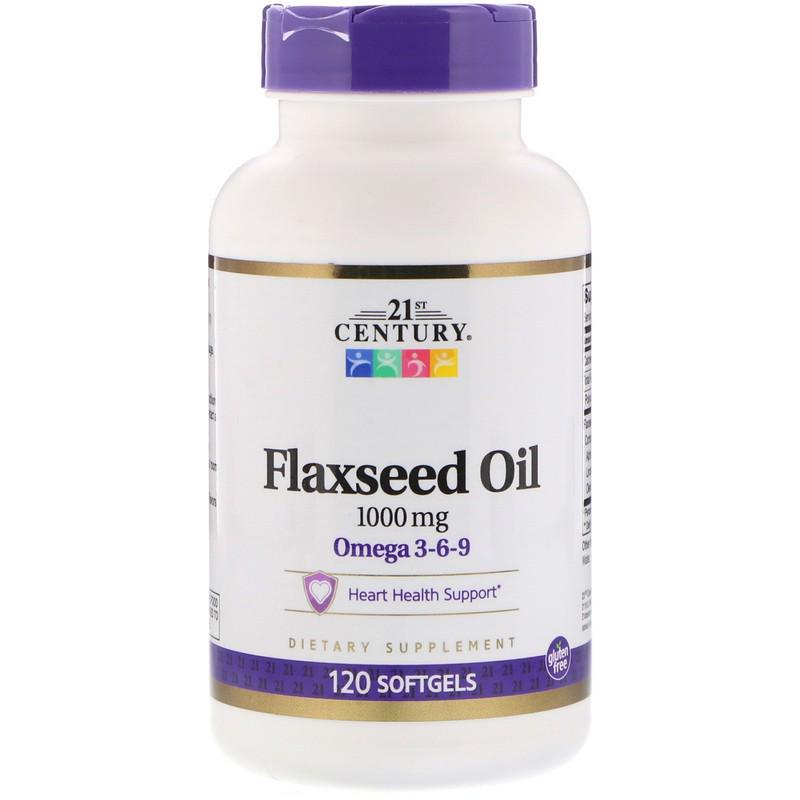 Жирные кислоты 21st Century Flaxseed Oil 1000 мг 120 капсул