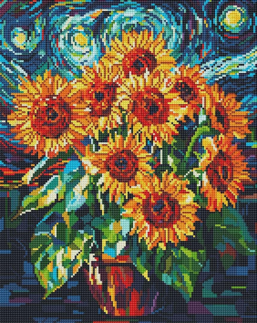 Алмазная мозаика Brushme Подсолнечники 40x50 см (DBS54019)