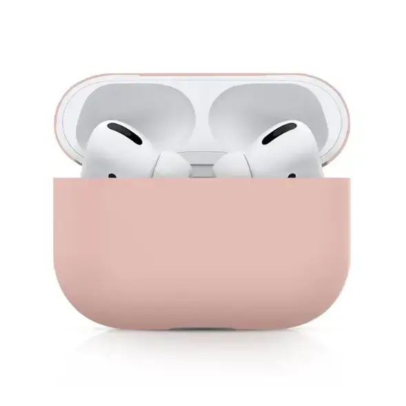 Чохол для навушників AirPods Pro 2 силіконовий люмінесцентний з карабіном Пудровий (1958544734) - фото 1