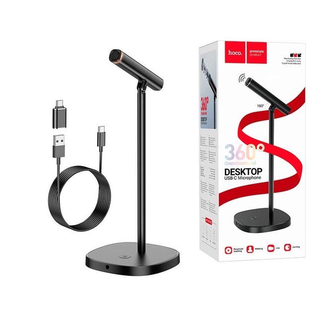 Микрофон Hoco Desktop Microphone/Type-C/AUX 3,5 мм - фото 3 Микрофон Hoco Desktop Microphone/Type-C/AUX 3,5 мм - фото 3