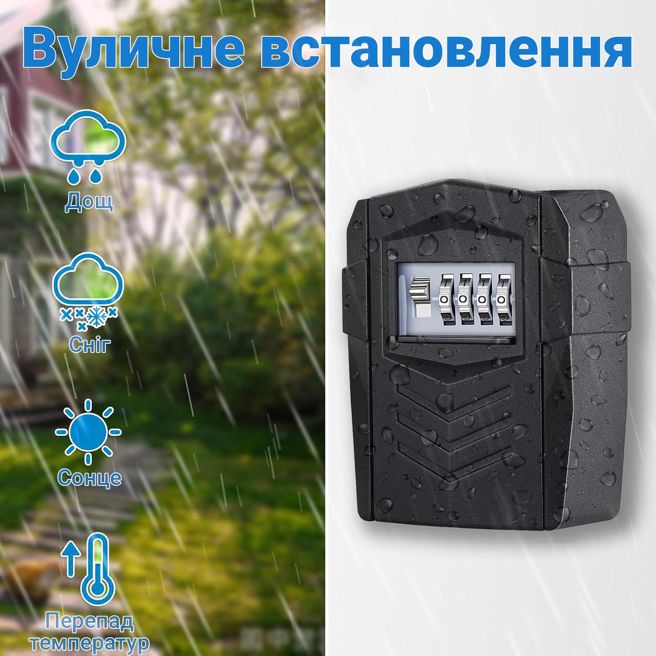 Мини сейф для ключей uSafe KS-11 антивандальный металлический с кодовым замком внешний настенный Черный (0278) - фото 10 Мини сейф для ключей uSafe KS-11 антивандальный металлический с кодовым замком внешний настенный Черный (0278) - фото 10