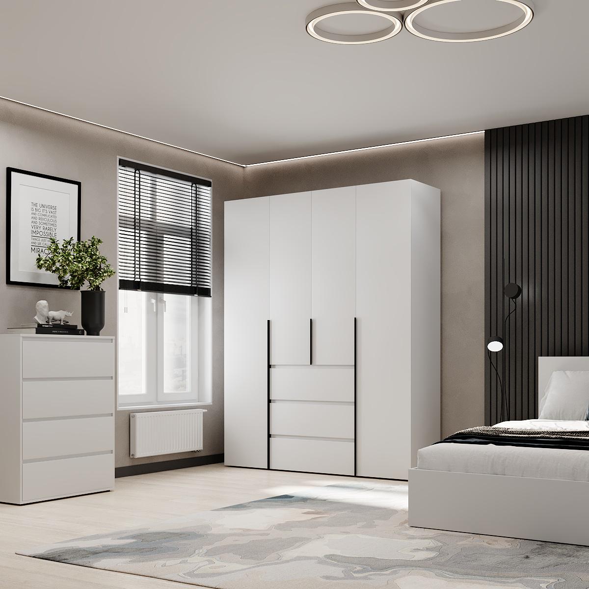 Шафа розпашна комбінована ART IN HEAD №1 Light 1600x500x2200 мм Білий діамант (GALTK011000000) - фото 4 Шафа розпашна комбінована ART IN HEAD №1 Light 1600x500x2200 мм Білий діамант (GALTK011000000) - фото 4