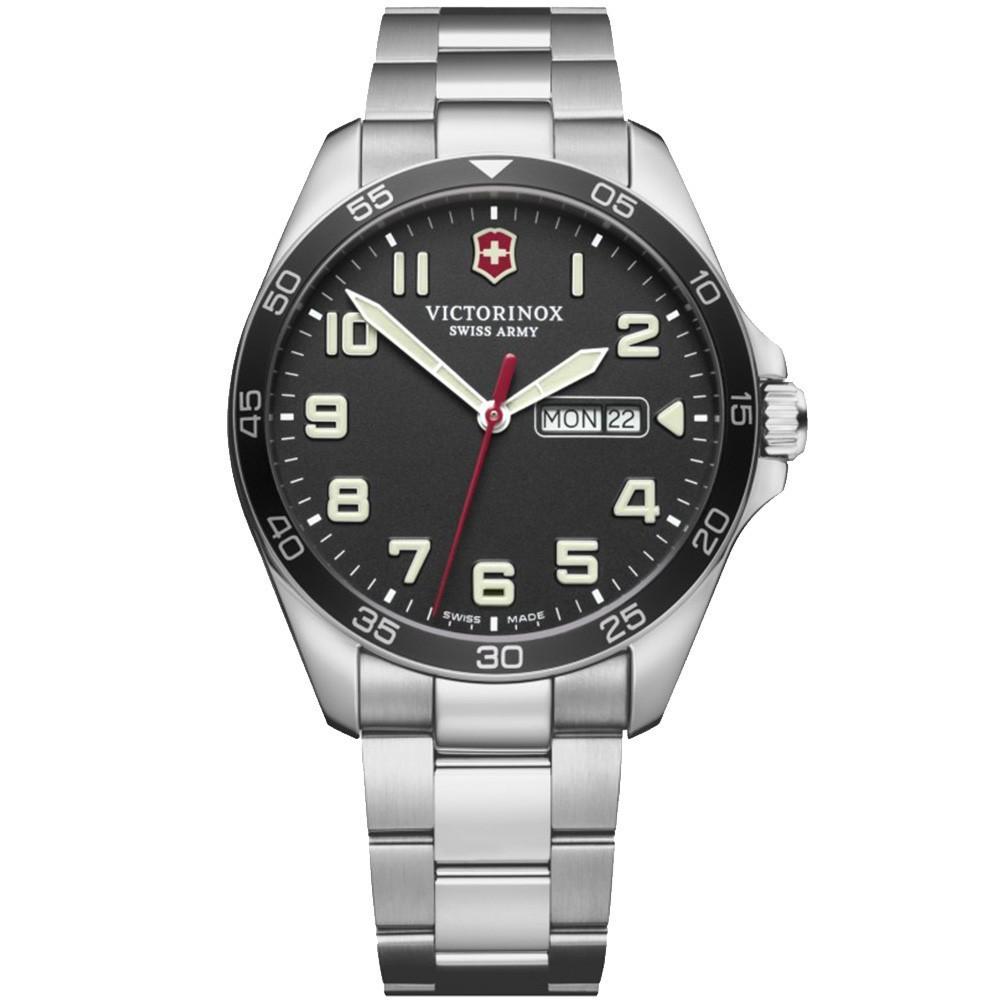 Наручний годинник чоловічий Victorinox Swiss Army Fieldforce кварцевий Silver (V241849)