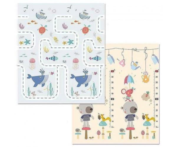 Килимок дитячий ігровий UKC Кит і Ведмедик двосторонній 180х200x1 см (ftlx-732)