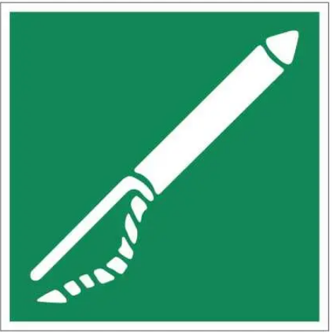 Знак Устройство для бросания линя (д-9057)