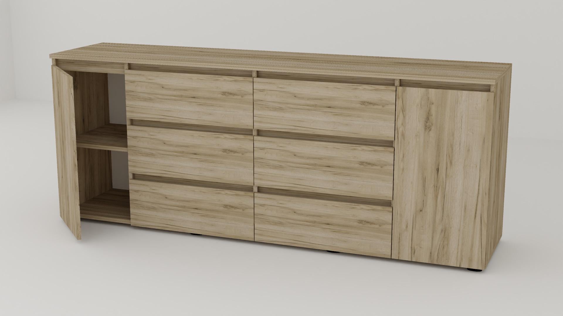 Комод Алекса СН-1331/45 190х45х75 см Дуб крафт серый