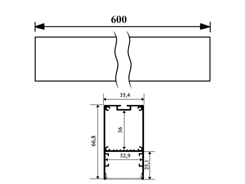 Светильник светодиодный подвесной линейный LEDUA N44-600 с внутренним драйвером 220V 21,6W 2160 Lm 3500К (25313683) - фото 3 Светильник светодиодный подвесной линейный LEDUA N44-600 с внутренним драйвером 220V 21,6W 2160 Lm 3500К (25313683) - фото 3