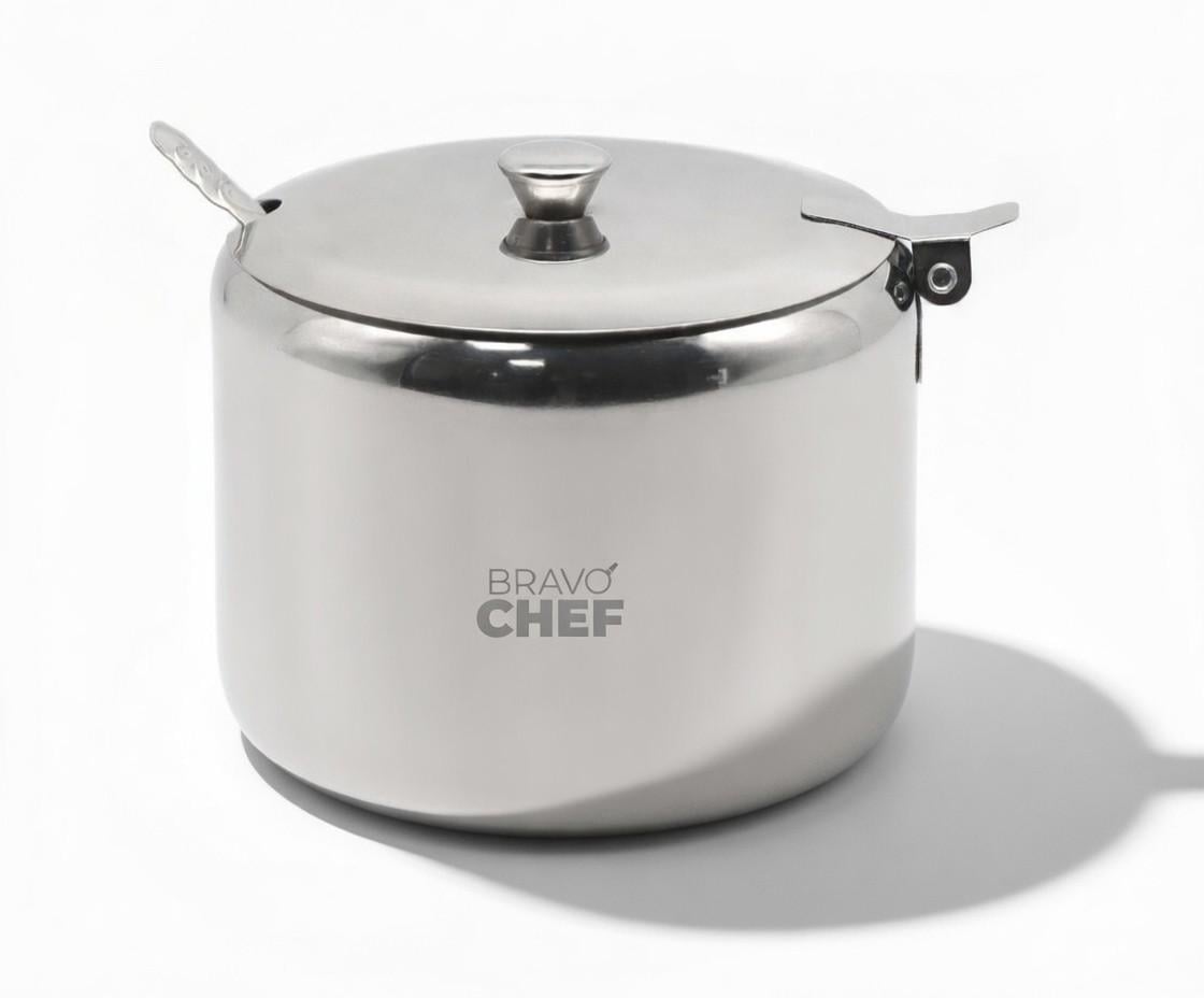 Сахарница с ложкой нержавеющая сталь BRAVO CHEF 9,5 см (BC-5101/9.5)