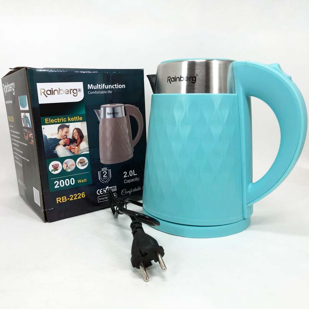Електрочайник Rainberg RB-2226BR з нержавіючої сталі 2000 Вт 2 л Блакитний (322862) - фото 3 Електрочайник Rainberg RB-2226BR з нержавіючої сталі 2000 Вт 2 л Блакитний (322862) - фото 3