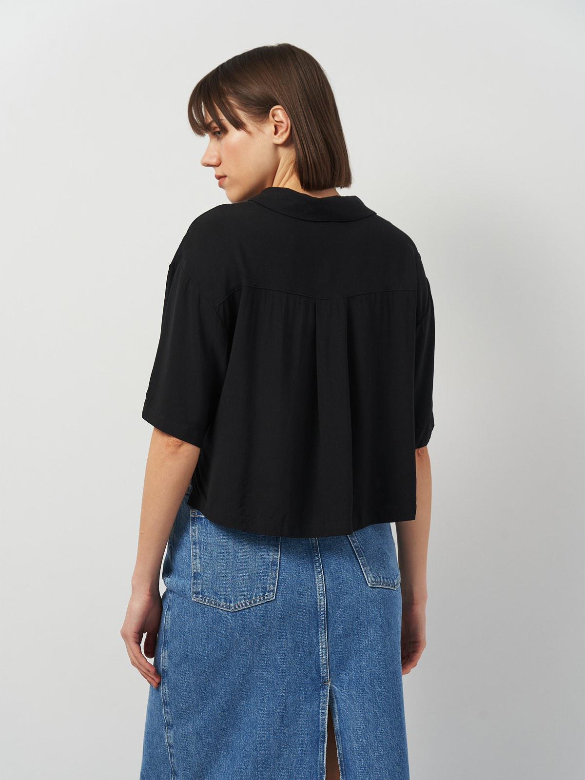 Блуза с коротким рукавом р. S Черный (5263781wer) - фото 2