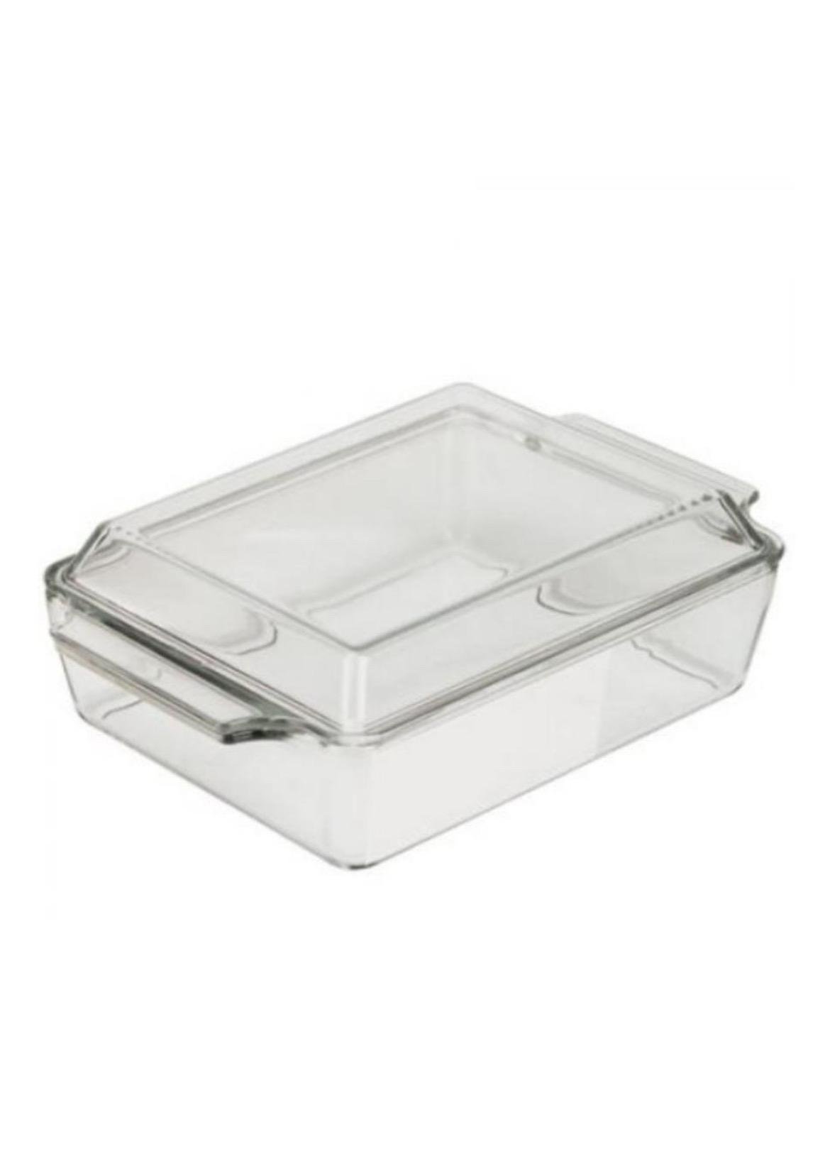 Термостекло кастрюля с крышкой Stenson для духовых шкафов и микроволновок 30х20,6х9 см 2,0 л Прозрачный (236737)