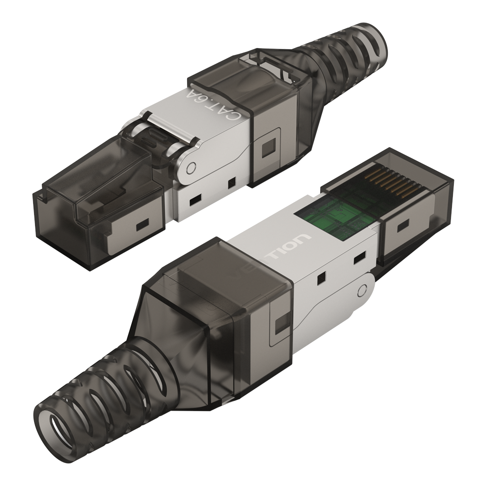 Штекер Vention RJ45 Cat.6A FTP 23-26 AWG диаметр жилы с изоляцией до 1,6 мм до 10 Гбит/с многоразового использования Серый (IDIH0)