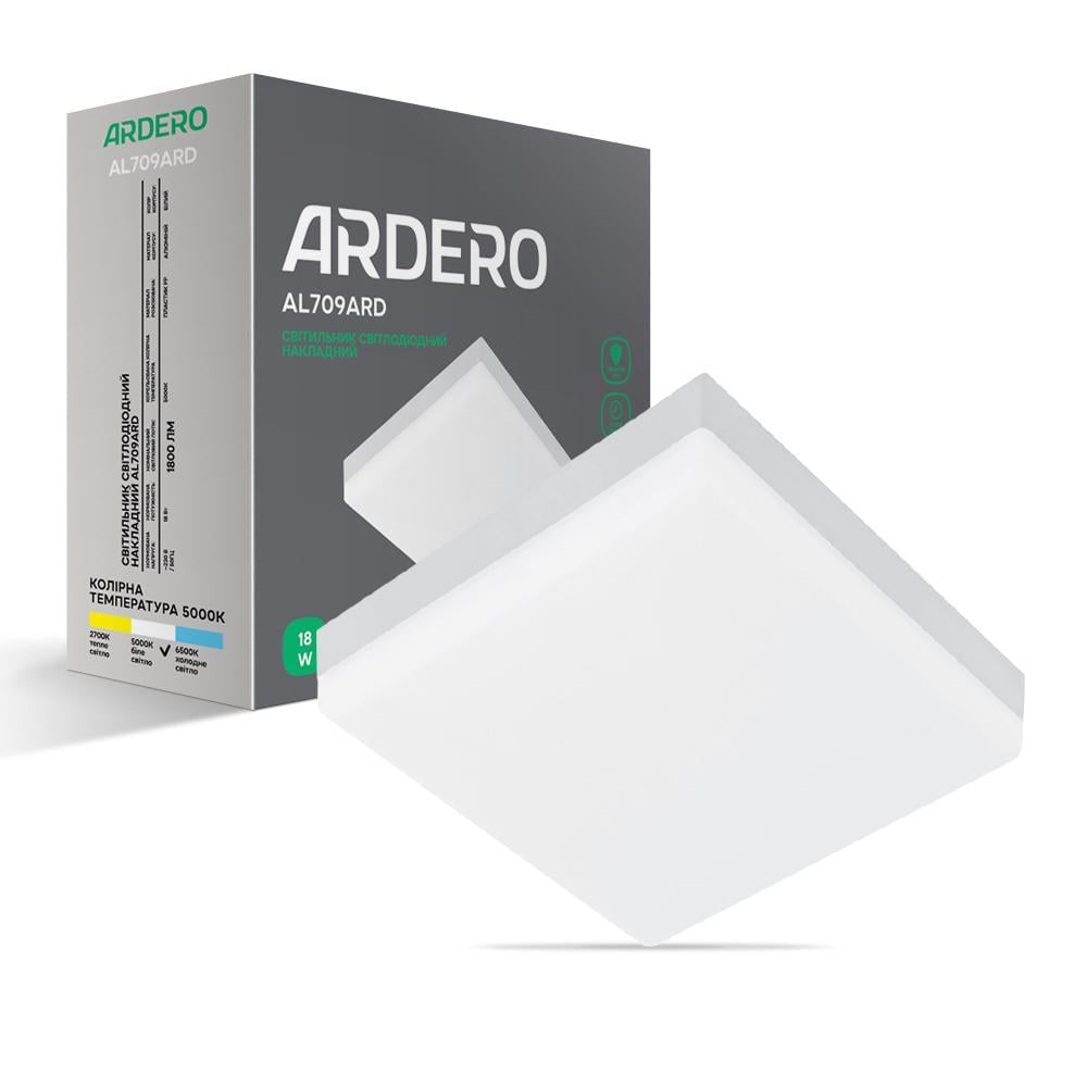 Светодиодный накладной светильник ARDERO AL709ARD 18 Вт 5000K Белый (15941) Светодиодный накладной светильник ARDERO AL709ARD 18 Вт 5000K Белый (15941)