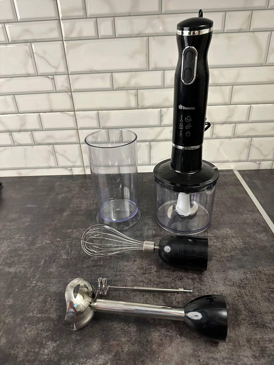 Блендер Domotec занурювальний 5в1 з чашею та стаканом 800 Вт Чорний (DT-314B) - фото 3 Блендер Domotec занурювальний 5в1 з чашею та стаканом 800 Вт Чорний (DT-314B) - фото 3