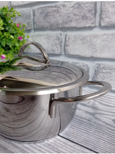 Каструля OMS Kinox з нержавіючої сталі з кришкою для газу і індукцїї 18х10 см 2,3 л (30286082) - фото 3 Каструля OMS Kinox з нержавіючої сталі з кришкою для газу і індукцїї 18х10 см 2,3 л (30286082) - фото 3